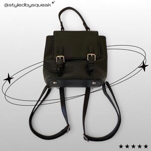 Urban Expressions Black Faux Leather Mini Backpack